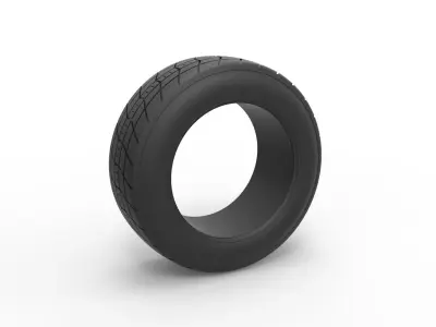 Dirt Sprint racing front tire 6 Scale 1 to 25 3D print model