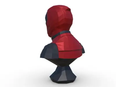Deadpool low poly bust 3D print model