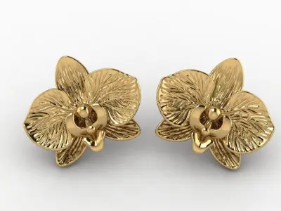 EARRING ORCHID VERSION 2  3D print model