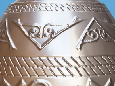 Ornate Silver Urn 2 Low-poly 3D model