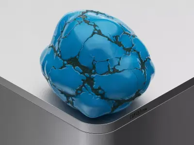 Turquoise Low-poly 3D model