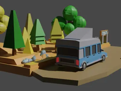 Sandy Envinronment Low-poly 3D model