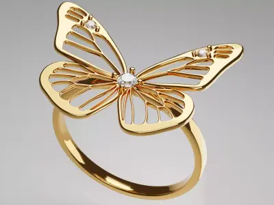 Butterfly Ring 3D print model order