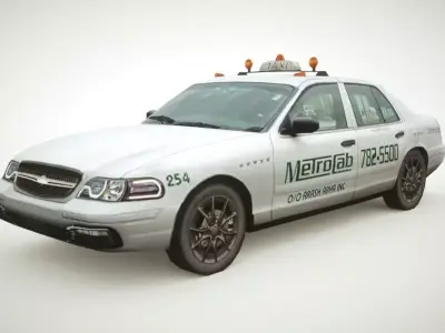 Taxi v1 Sedan Low-poly 3D model