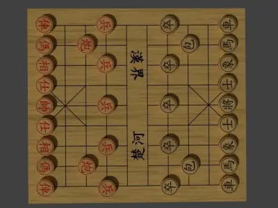Xiangqi chinese chess board 3D model