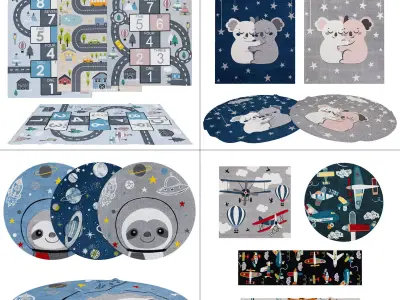 4 in 1 Rug Collection No 23 Low-poly 3D model