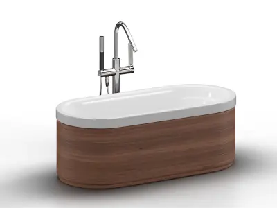 Kohler Lovee Freestanding Bathtub With Mixer 3D model