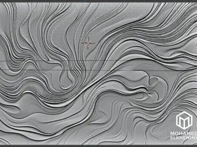 modern panel wall decor set wall relief mural CNC 111 3D model