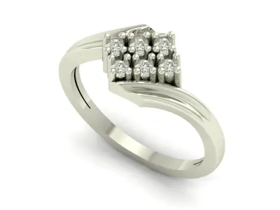 ladies Diamond Ring 3D print model 11