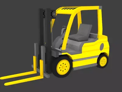 Forklift truck Low-poly 3D model
