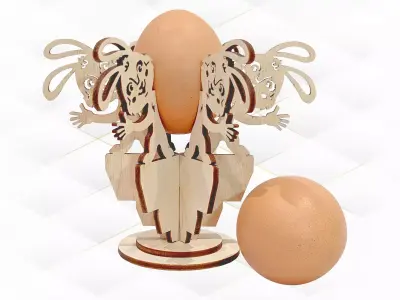 Easter Gift decor egg stand holder design laser cut 3D print model