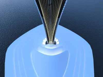 Futuristic  building   Low-poly 3D model