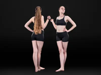 Female sport 23 Low-poly 3D model