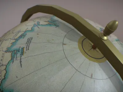 Low-Poly Antique Globe Low-poly 3D model