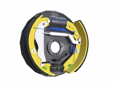 Drum Brakes Low-poly 3D model