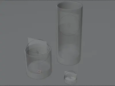 Candle set three candles 3D model