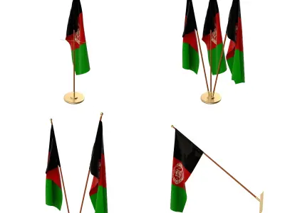 Afghanistan Flag Pack 3D model