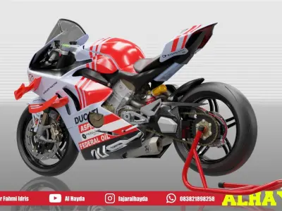 Panigale V4 Superleggera Gresini Racing fixed version Low-poly 3D model