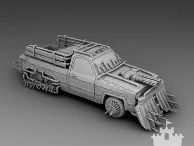 A car with two miniguns 3D print model