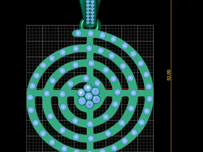 spiral gold pendant 3D printable model  3D print model