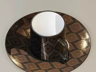  Turkish patterned coffee cup 3D model