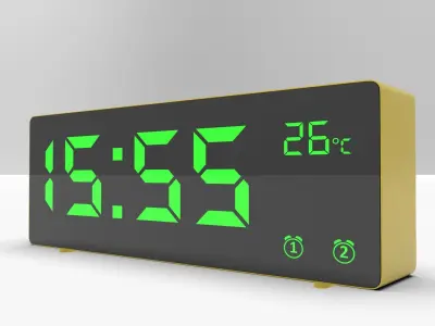 CLOCK YELLOW GREEN Low-poly 3D model