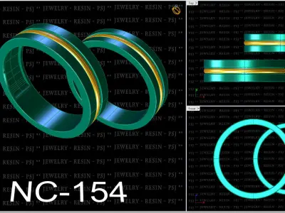 wedding ring couple ring 6  3D print model