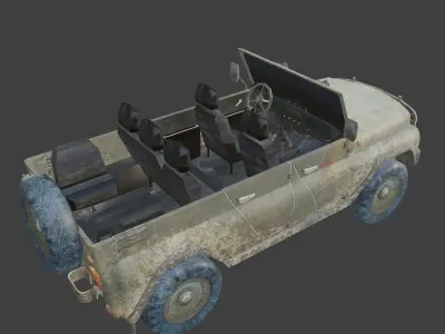 uaz car Low-poly 3D model