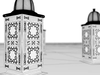 arabic lantern Low-poly 3D model