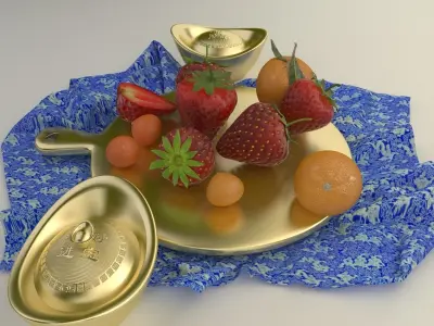 Chinese Gold Ingot  3D model