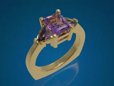 Three Gemstone Ring - Free Demo Free 3D print model