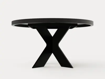 Telma Extensionable Dining Table 140 Cm Around Black Low-poly 3D model