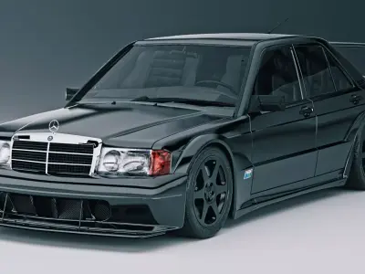 mercedes benz e190 w201 evolution 2 Low-poly 3D model