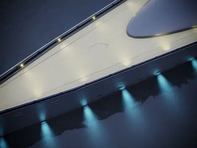 modern megayacht 106m length 3D model