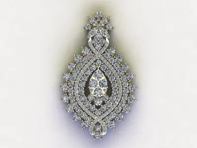 Woman Solitaire Pendant 2020 for gem with size gem detail  3D model