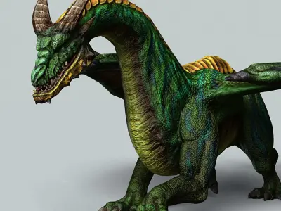 Battle Dragon armored mount  Low-poly 3D model