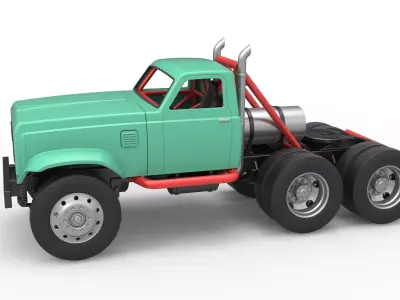 Vintage GATR Racing Semi truck Version 4 Scale 1 to 25 3D print model