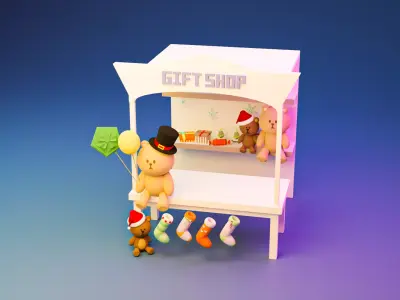 Christmas gift shop Free 3D model