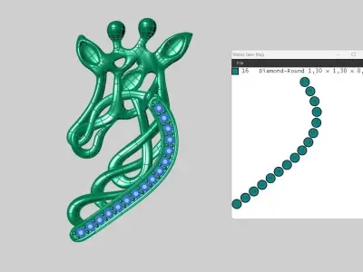 pendant giraffe 3D print model