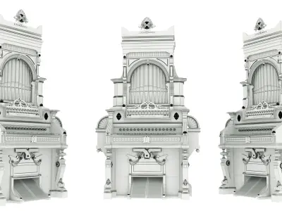 Estey Boudoir Organ with pipe top 3D model