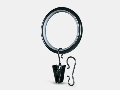 SYRLIG Curtain ring with clip and hook 4 Low-poly 3D model