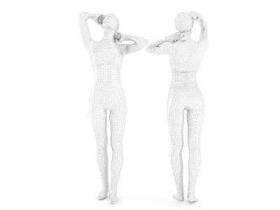 Scanned lovely  female 14 Low-poly 3D model