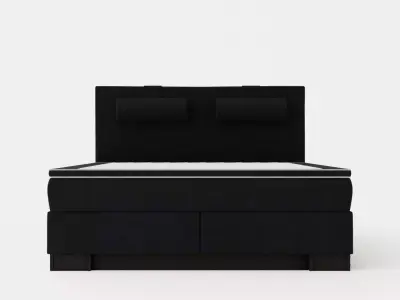 Hilton Luxury Complete Bed Package180x200 Black Low-poly 3D model