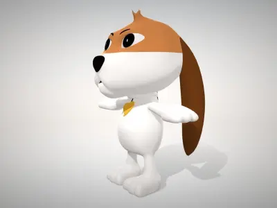 Cartoon dog Low-poly 3D model