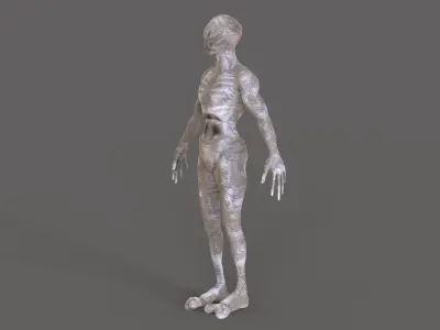 Monster 3 humanoid alien Low-poly 3D model