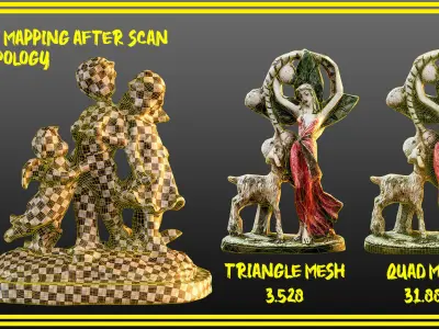 antique decorative low poly model Low-poly 3D model