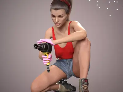 GIRL F1 PIT STOP 1 3D print model