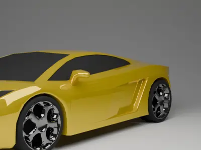 Yellow Supercar 3D Model  High Poly  PBR Textured Blender OBJFBX 3D model