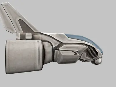 Spaceship futuristic spacecraft Low-poly 3D model