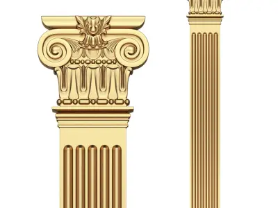 Column Capital 01001 Low-poly 3D model